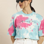 Women Multicoloured Tie and Dye Dyed Loose T-shirt