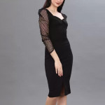 Women Sheath Black Dress