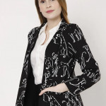 Animal Print Single Breasted Blazer