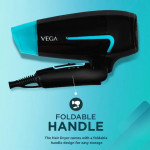 U-Style 1600 Foldable Hair Dryer with Cool Shot Button VHDH-24 - Black & Blue