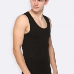 Men Black Solid Thermal Vest