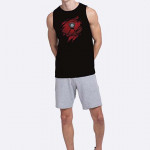 Men Black & Red Iron Man Of War Printed Innerwear Vest