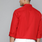 Men Red Pure Cotton Solid Slim Fit Casual Shirt