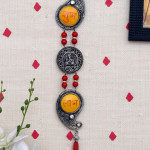 Red & Orange Shubh Labh With Ganesha Patterned Torans